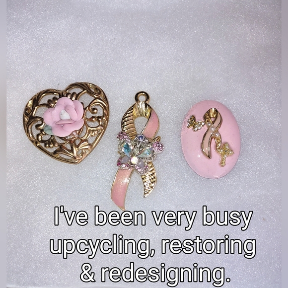 Pink Ribbon Tac Pin Breast Cancer Awareness Handmade - Picture 7 of 8